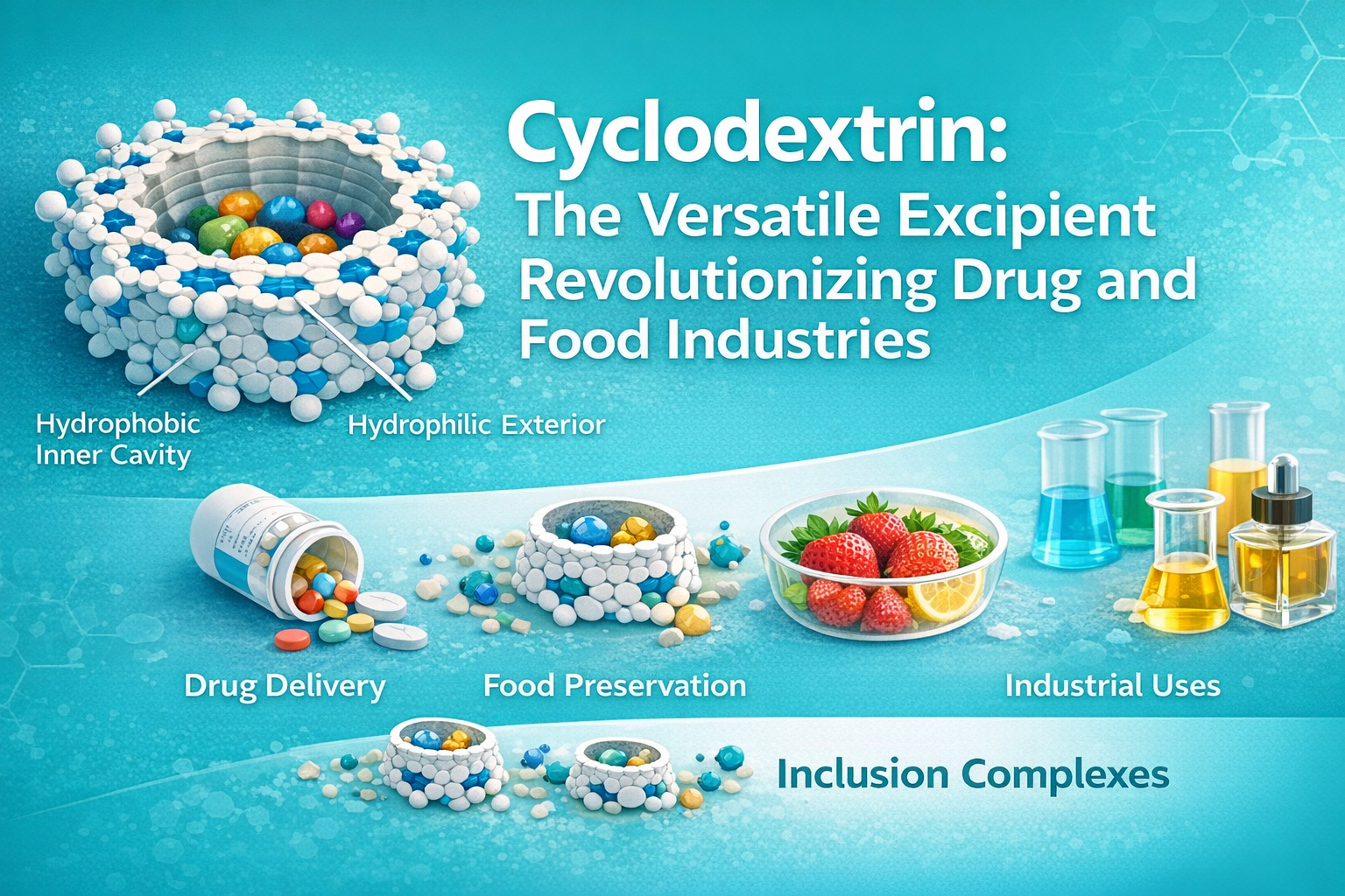 Cyclodextrin: Eksipien Serbaguna Merevolusikan Industri Dadah dan Makanan