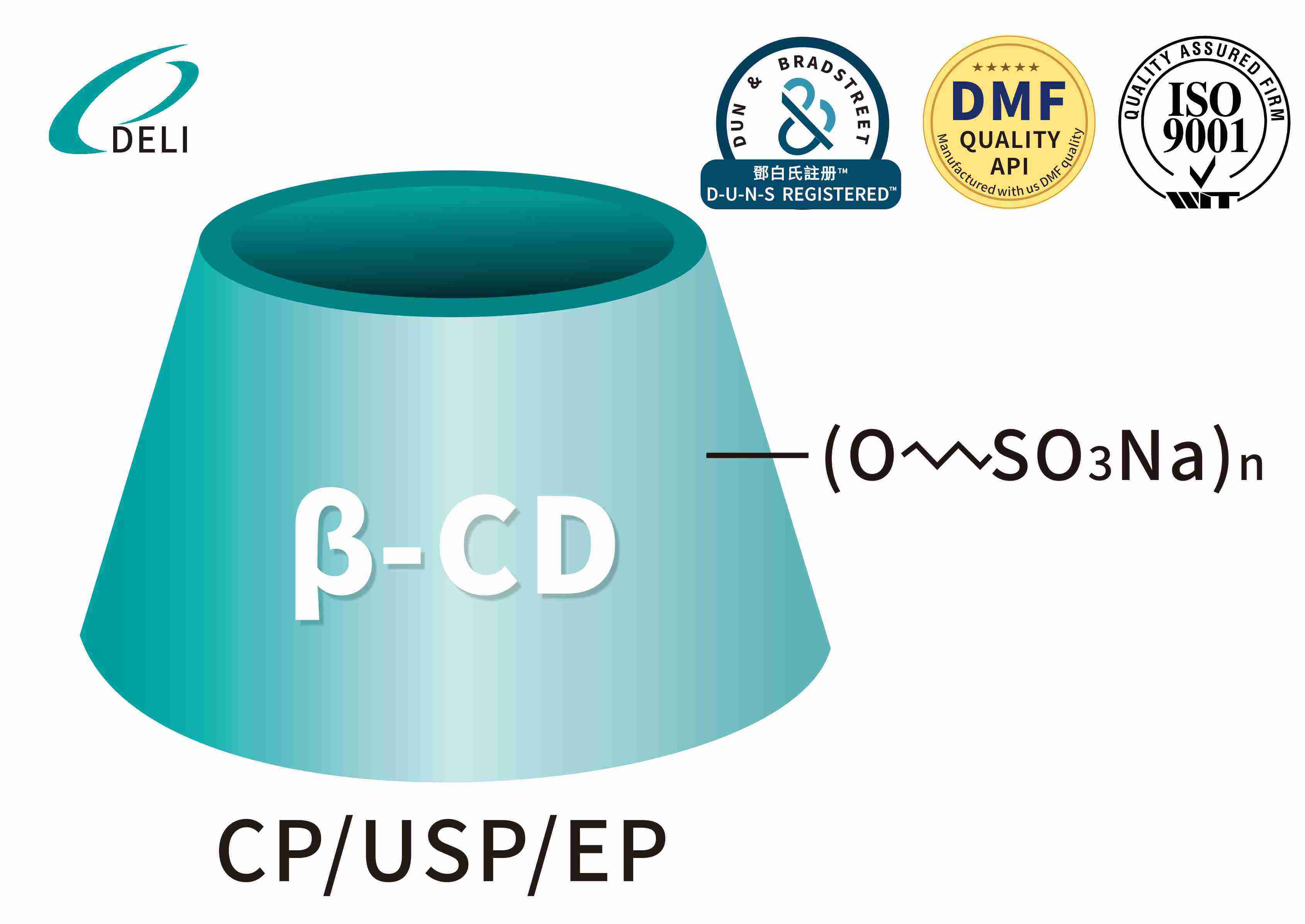EP dan USP Gred Betadex Sulfobutyl Ether Natrium Suntikan API